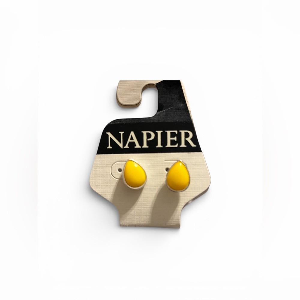 Napier Earrings- Elegant Yellow Teardrop Studs